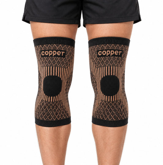 Genunchiere Copper Knee Support purtate pe genunchi