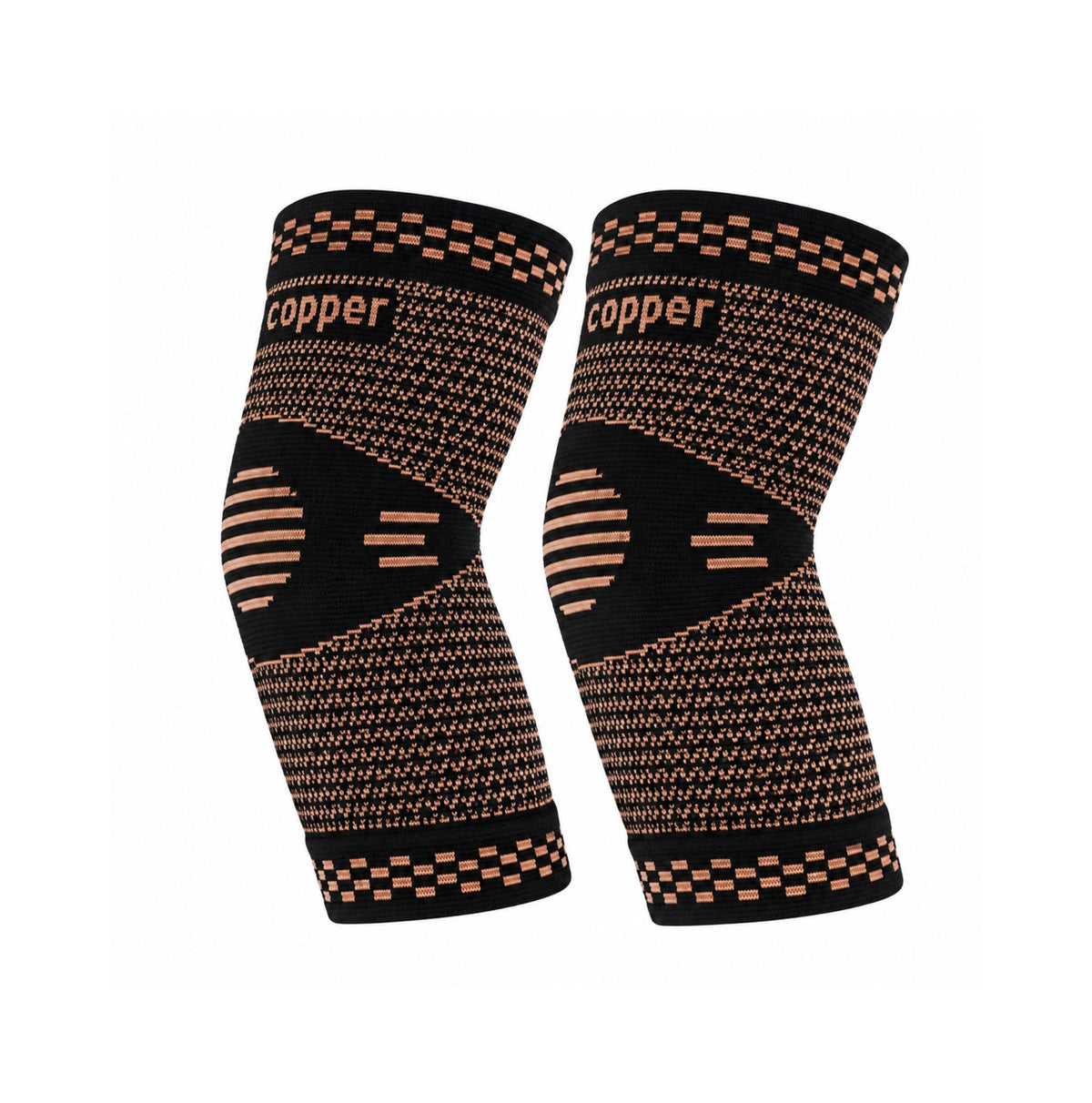 Set 2 cotiere cu cupru Copper Elbow Support pe fundal alb