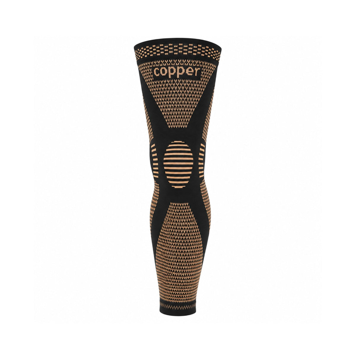 Suport lung pentru genunchi și gambă Copper Long Knee Support 1 bucată pe fundal alb